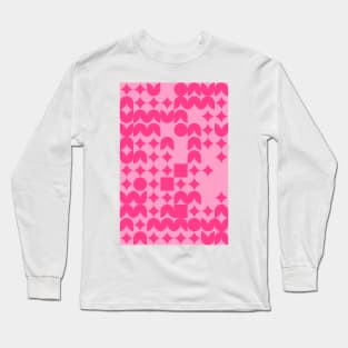 Girly Pinkish Geometric Pattern - Flowers & Stars #6 Long Sleeve T-Shirt
